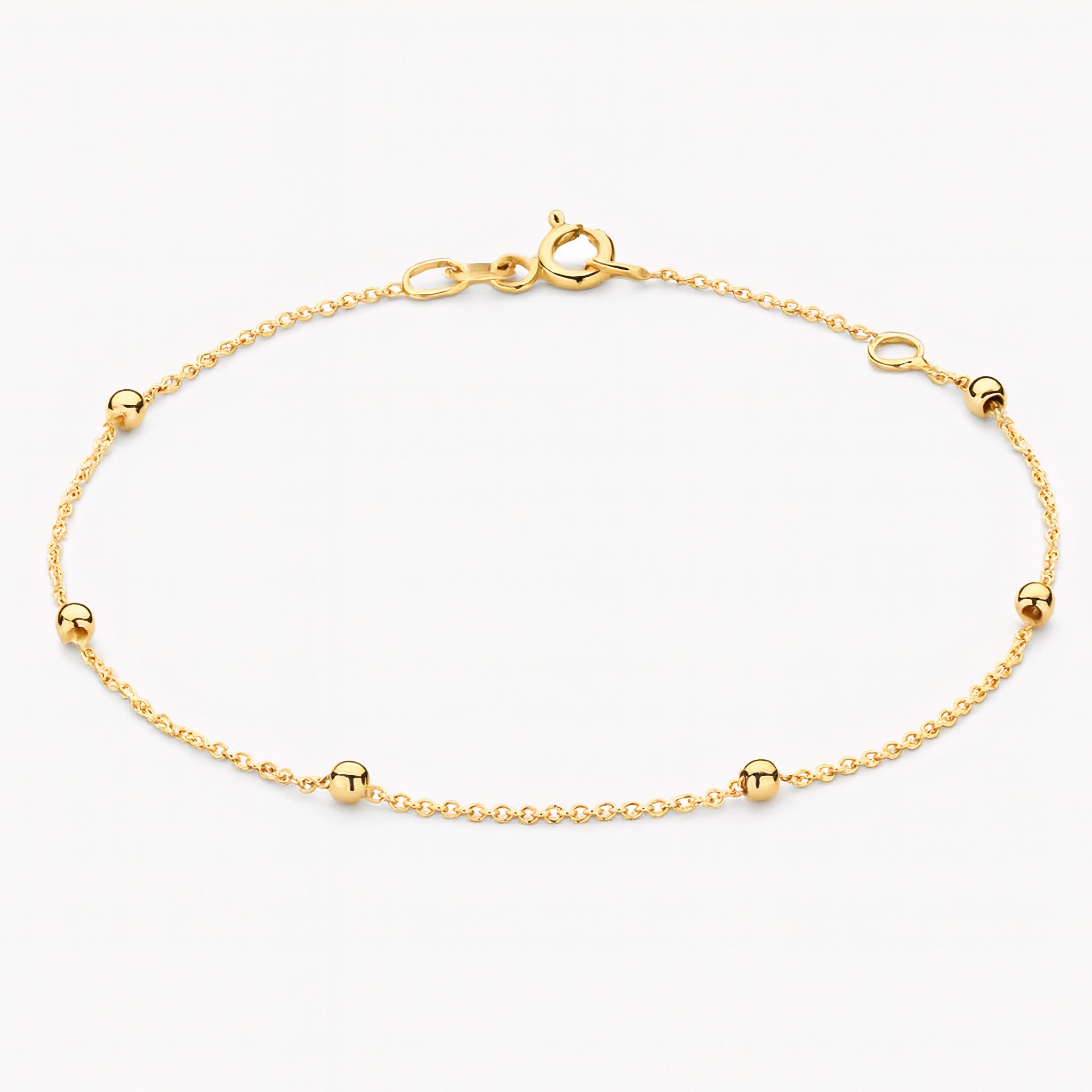 Feines 585er Gelbgold-Armband mit Kugel-Details