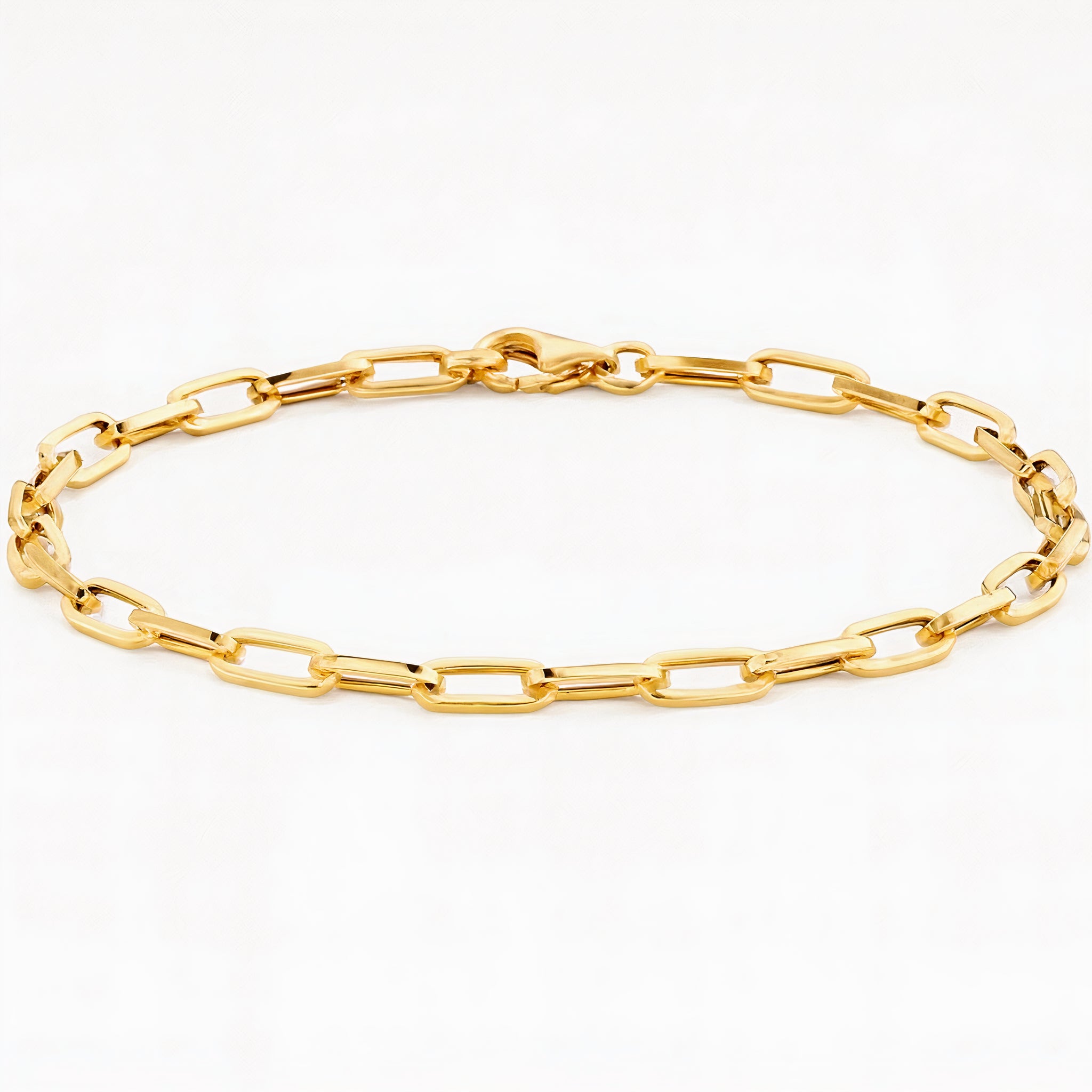Gliederarmband im Paperclip-Design in 14 K Gelbgold