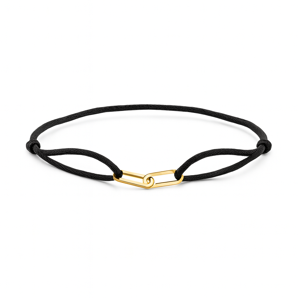Eternal Link – Armband aus 585er Gelbgold & Seide