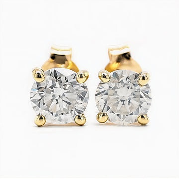 Strahlende Harmonie – 14K Gelbgold-Ohrstecker mit 1,06 ct Diamanten im Brillantschliff