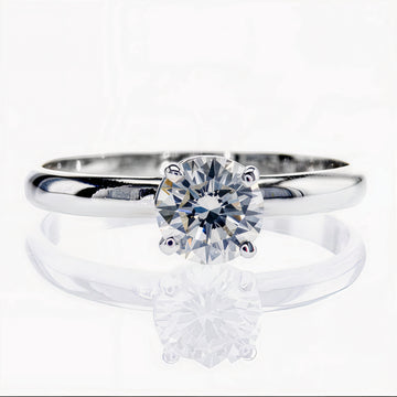 Klassische Vollendung – 18K Weißgold-Ring mit 0,71 ct Diamant im Brillantschliff