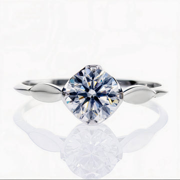 Strahlende Reinheit – 18K Weißgold-Ring mit 0,91 ct Diamant im Brillantschliff